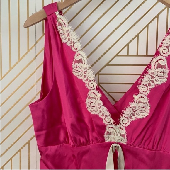 Polo Jean Company Ralph Lauren silk lace trim sleeveless top plunging neck L - Picture 8 of 11